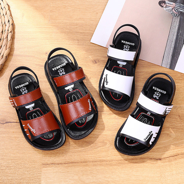 Sandale pentru copii cu bretele groase din piele ecologica in trei culori, pentru baieti