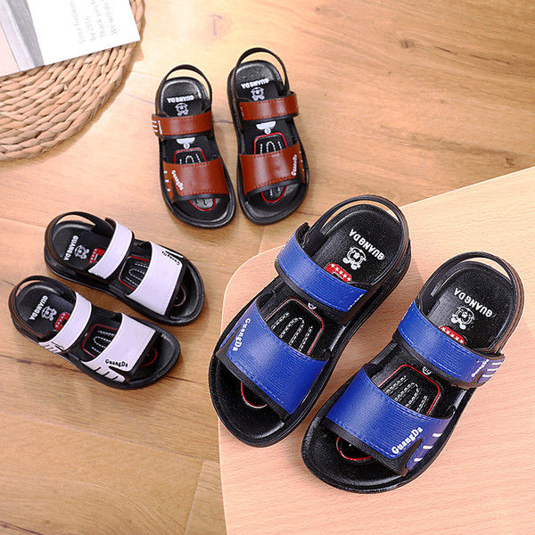 Sandale pentru copii cu bretele groase din piele ecologica in trei culori, pentru baieti