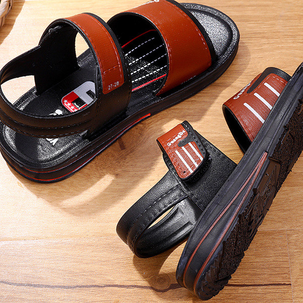 Sandale pentru copii cu bretele groase din piele ecologica in trei culori, pentru baieti