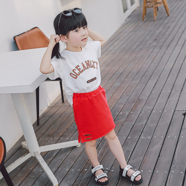 Set sport și de zi cu zi pentru copii pentru fete - fustă și tricou