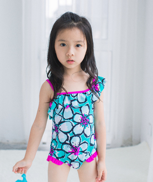 Costum de baie complet pentru fete pentru copii cu imprimeu