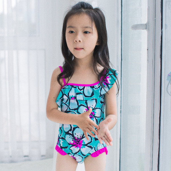 Costum de baie complet pentru fete pentru copii cu imprimeu