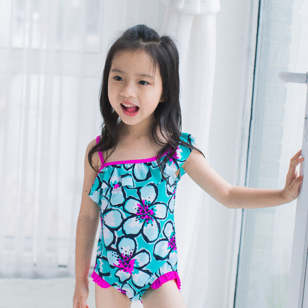 Costum de baie complet pentru fete pentru copii cu imprimeu