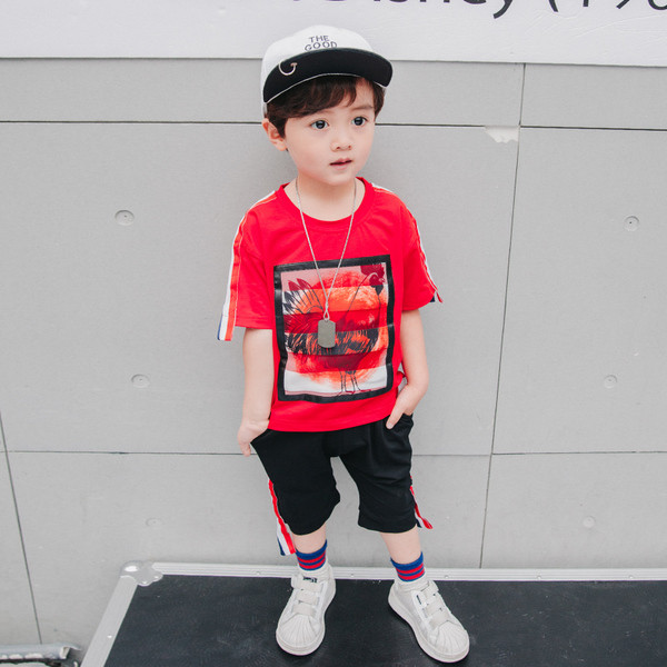 Echipa sportiva pentru copii pentru baieti in stil hip-hop cu aplicare de culoare in alb si negru