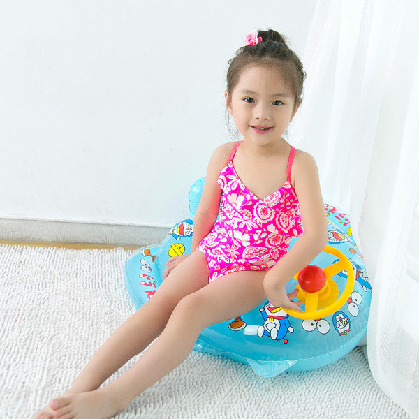 Costum de baie complet pentru copii blând pentru fete în roz cu model