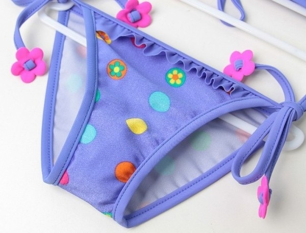 Costum de baie pentru fete pentru copii in doua parti cu imprimeu