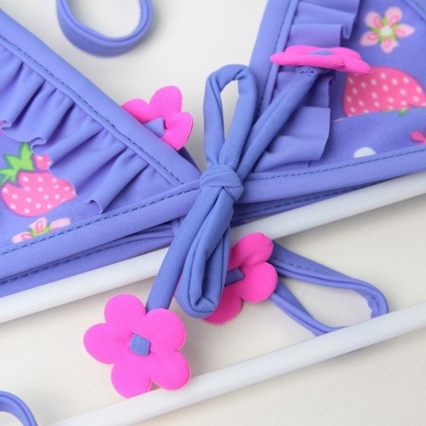 Costum de baie pentru fete pentru copii in doua parti cu imprimeu