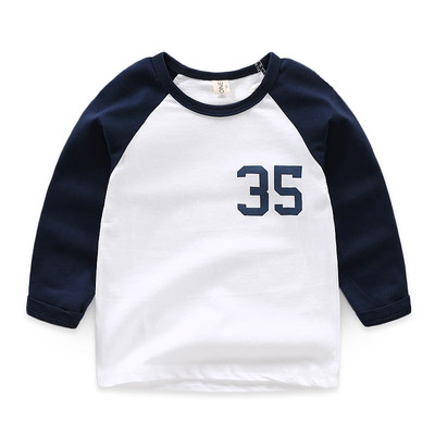 Gyermek alkalmi hosszú ujjú póló két színben felirattal