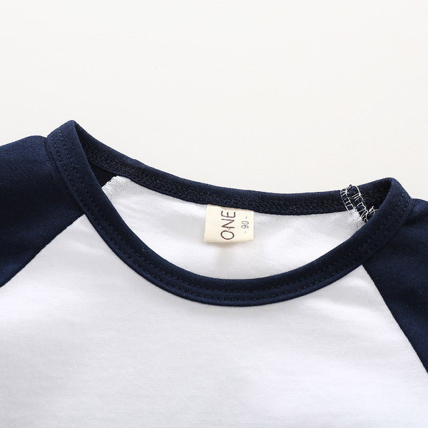 Gyermek alkalmi hosszú ujjú póló két színben felirattal