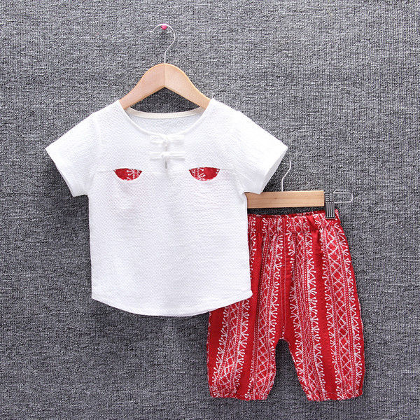 Set copii sport-elegant pentru fete in doua parti - pantaloni tip tricou + pantaloni cu model colorat in trei culori