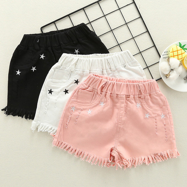 Pantaloni scurți pentru copii în trei culori cu elemente metalice