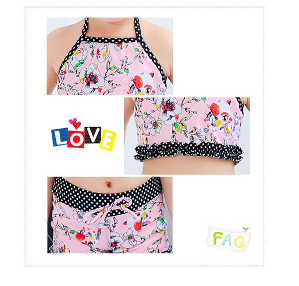 Costum de baie pentru copii din două părți cu model colorat