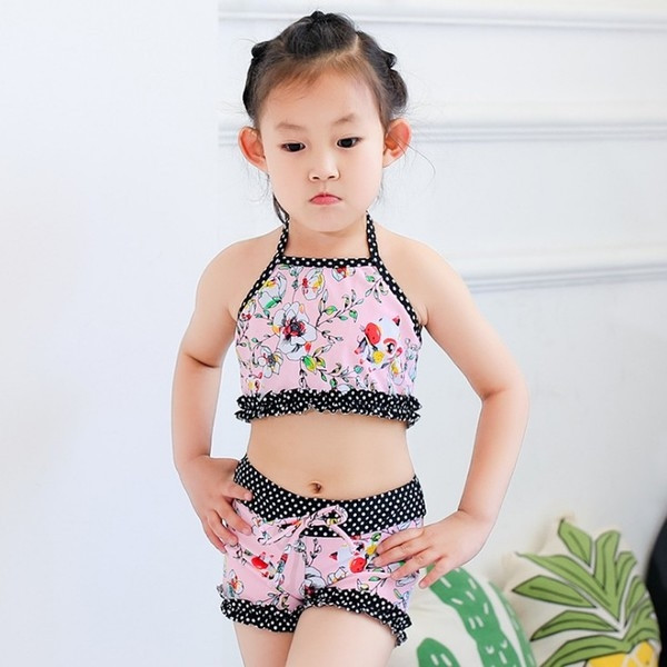 Costum de baie pentru copii din două părți cu model colorat