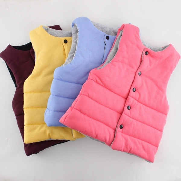 Gyerekmellény két arccal, különböző színben, alkalmas lányoknak és fiúknak gombokkal