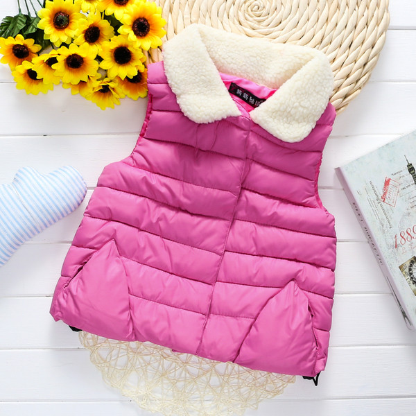 Vesta pentru copii pentru fete cu guler in mai multe culori