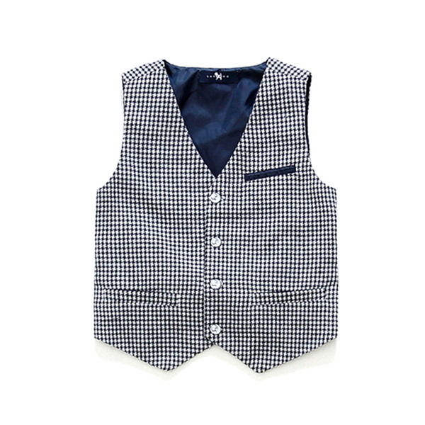 Vesta eleganta pentru copii pentru baieti cu decolteu in V si buzunar imitatie