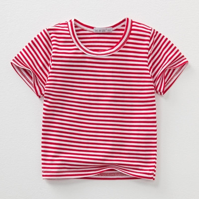 Tricou pentru copii cu mâneci scurte în dungi pentru fete și băieți în diferite culori
