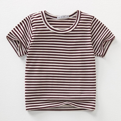 Tricou pentru copii cu mâneci scurte în dungi pentru fete și băieți în diferite culori