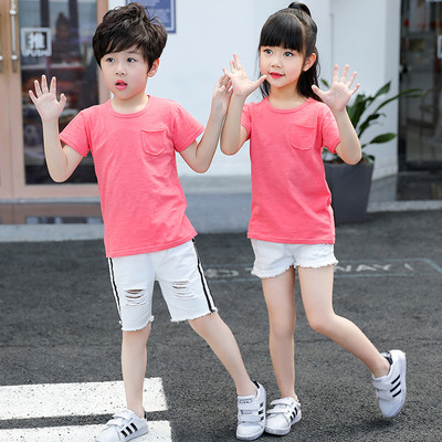 Tricou pentru copii in mai multe culori cu buzunar decorativ potrivit pentru fete si baieti