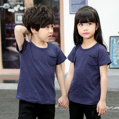 Tricou pentru copii in mai multe culori cu buzunar decorativ potrivit pentru fete si baieti