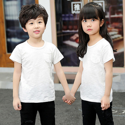 Tricou pentru copii in mai multe culori cu buzunar decorativ potrivit pentru fete si baieti