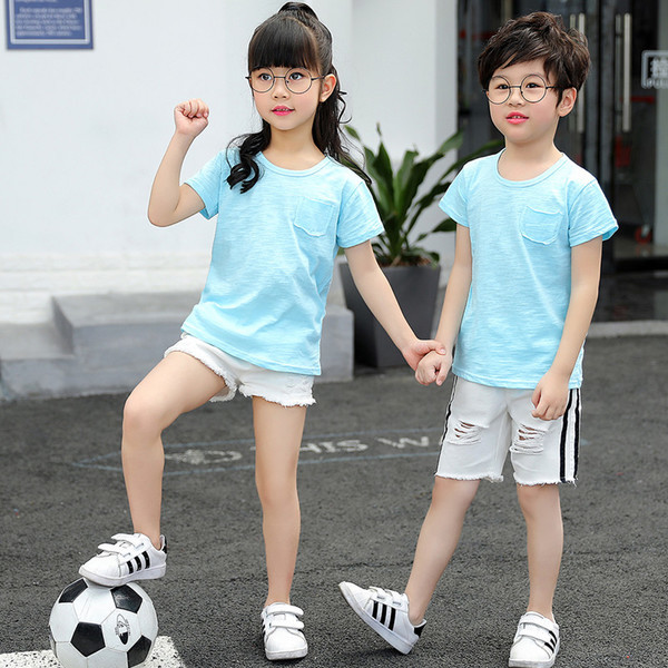 Tricou pentru copii in mai multe culori cu buzunar decorativ potrivit pentru fete si baieti