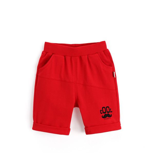 Καθημερινά σορτς παιδιών για αγόρια σε τρία χρώματα - γκρι, κόκκινο και μπλε και μίνι εκτύπωση