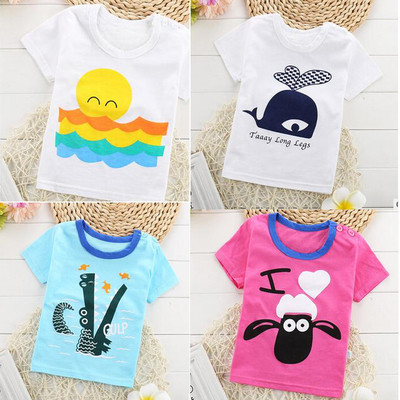 Παιδικό μπλουζάκι σε διάφορα χρώματα και κινούμενα σχέδια για κορίτσια και αγόρια