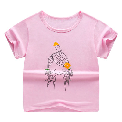 Tricou pentru copii cu mâneci scurte în diferite culori pentru fete și băieți cu animație și inscripție