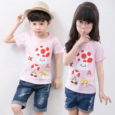 Tricou pentru copii cu mâneci scurte în diferite culori pentru fete și băieți cu animație și inscripție