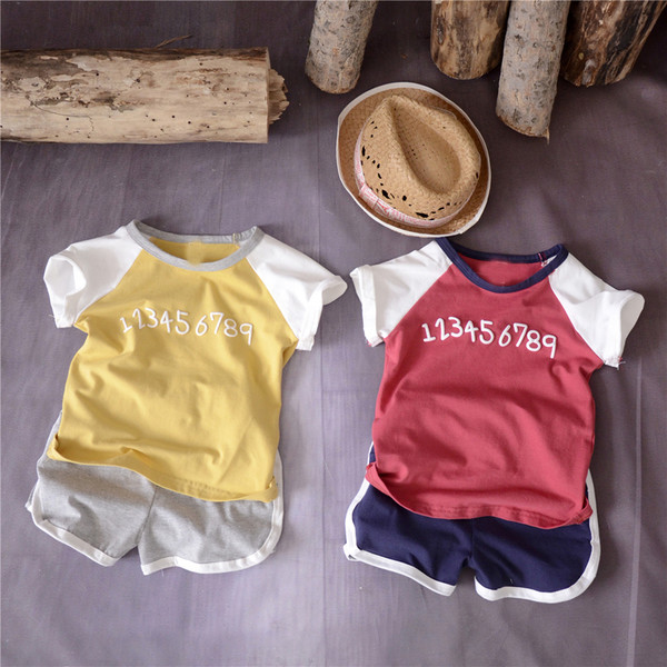 Echipa sportivă pentru copii pentru fete și băieți în două părți - tricou + pantaloni scurți cu margini colorate în multe culori diferite