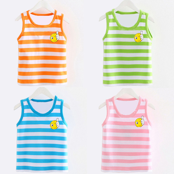 Top cu dungi pentru copii, în culori deschise, cu imprimeu pentru fete și băieți