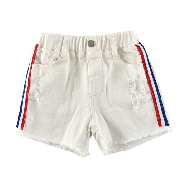 Pantaloni scurți pentru copii cu margine laterală colorată pentru o fată