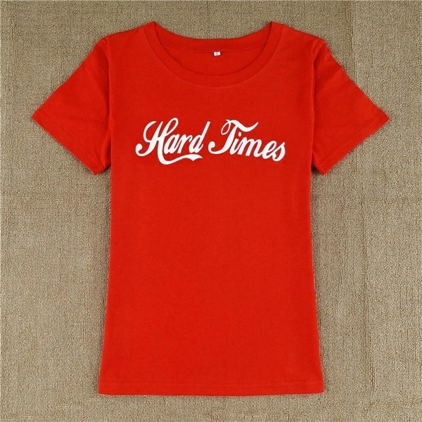 Tricou de vară de damă cu inscripție, potrivit pentru uzul zilnic