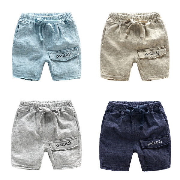 Pantaloni scurți pentru copii pentru băiat cu buzunar de imitație în mai multe culori