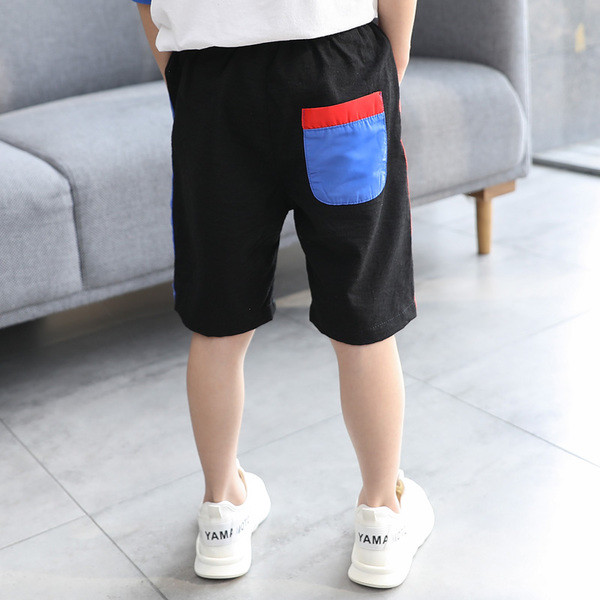 Pantaloni scurți 3/4 model lat cu decor panglică colorată pentru băieți