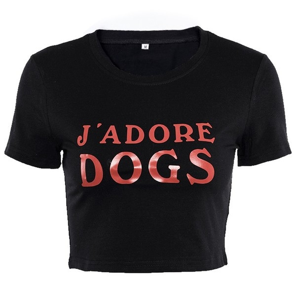 Tricou scurt de damă casual, negru, cu inscripție