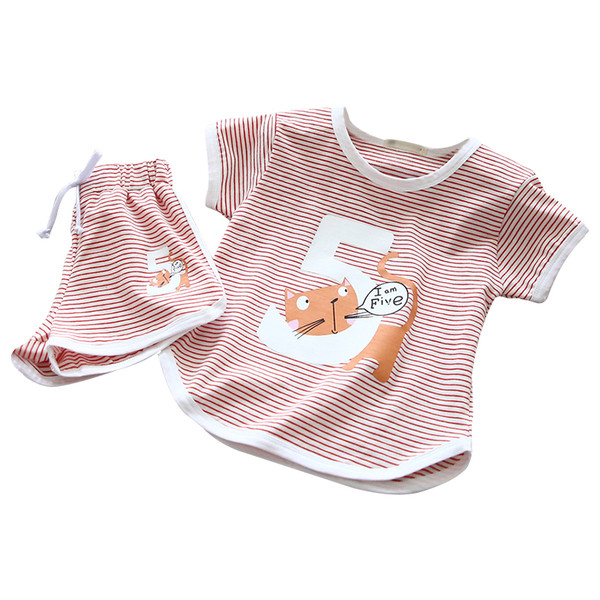 Set copii in dungi pentru fete si baieti in doua parti cu aplicare de culoare in patru culori