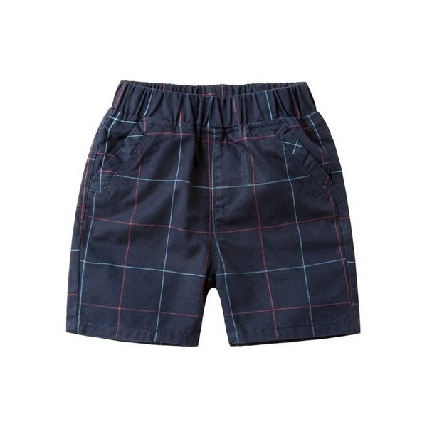 Pantaloni scurți pentru copii cu zăbrele în două culori - albastru și bej, pentru băieți