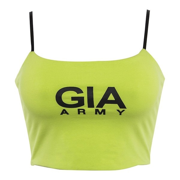 Maiou de damă scurt zilnic cu inscripție și bretele subțiri