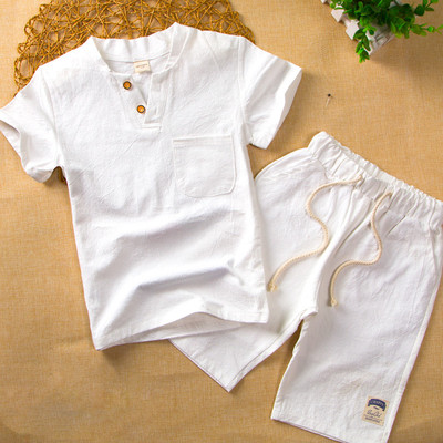 Μοντέρναοπαιδικό αθλητικό σετ  δύο τεμαχίων για  τη καθημερινή χρήση - μπλούζα + σορτς με εκτύπωση και διάφορα χρώματα