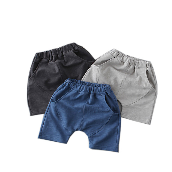 Pantaloni scurți pentru copii în trei culori - gri închis, culoare gri și albastru, pentru băieți
