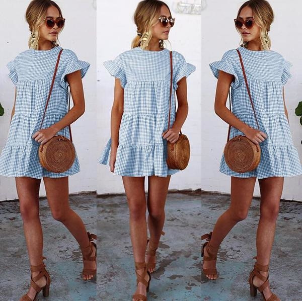 Καλοκαιρινό γυναικείο freestyle φόρεμα σε  τρία χρώματα