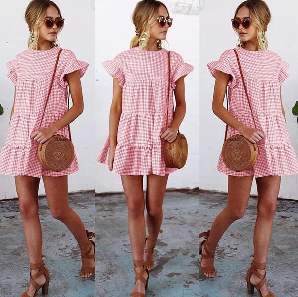 Καλοκαιρινό γυναικείο freestyle φόρεμα σε  τρία χρώματα