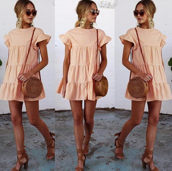 Καλοκαιρινό γυναικείο freestyle φόρεμα σε  τρία χρώματα