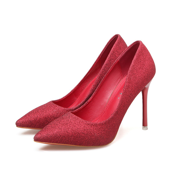 Pantofi strălucitori de damă cu toc subțire - mai multe culori