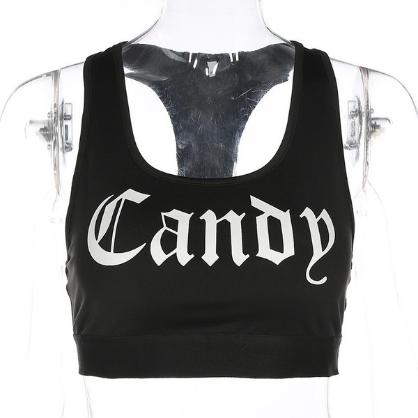 Bustieră de damă în negru cu inscripție