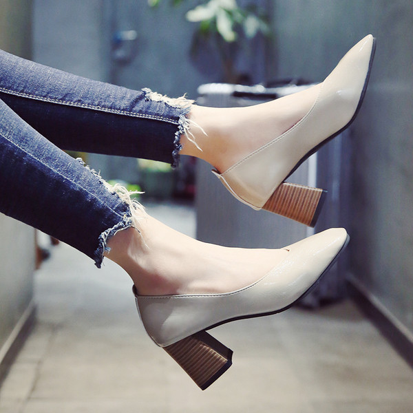 Περιστασιακά γυναικεία παπούτσια με παχύ τακούνι  - πολλά χρώματα