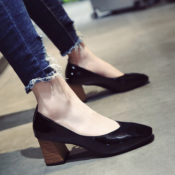 Περιστασιακά γυναικεία παπούτσια με παχύ τακούνι  - πολλά χρώματα