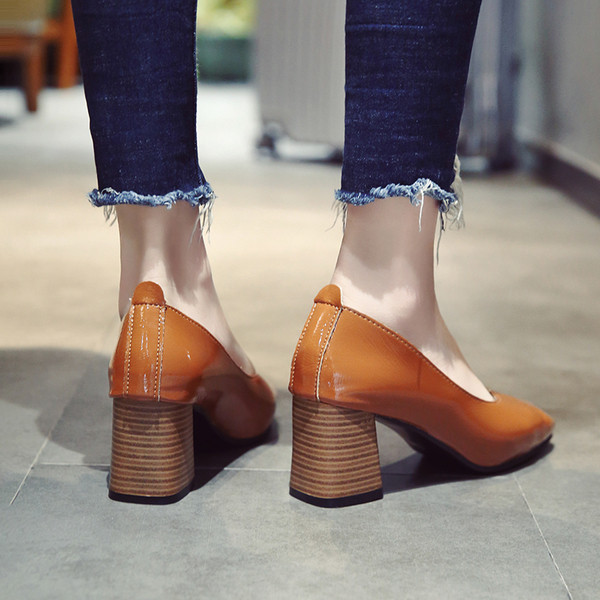 Περιστασιακά γυναικεία παπούτσια με παχύ τακούνι  - πολλά χρώματα